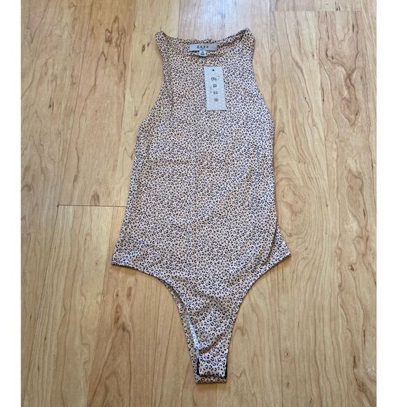 Gaze cheetah/leopard print high neck sleeveless bodysuit - Picture 1 of 2